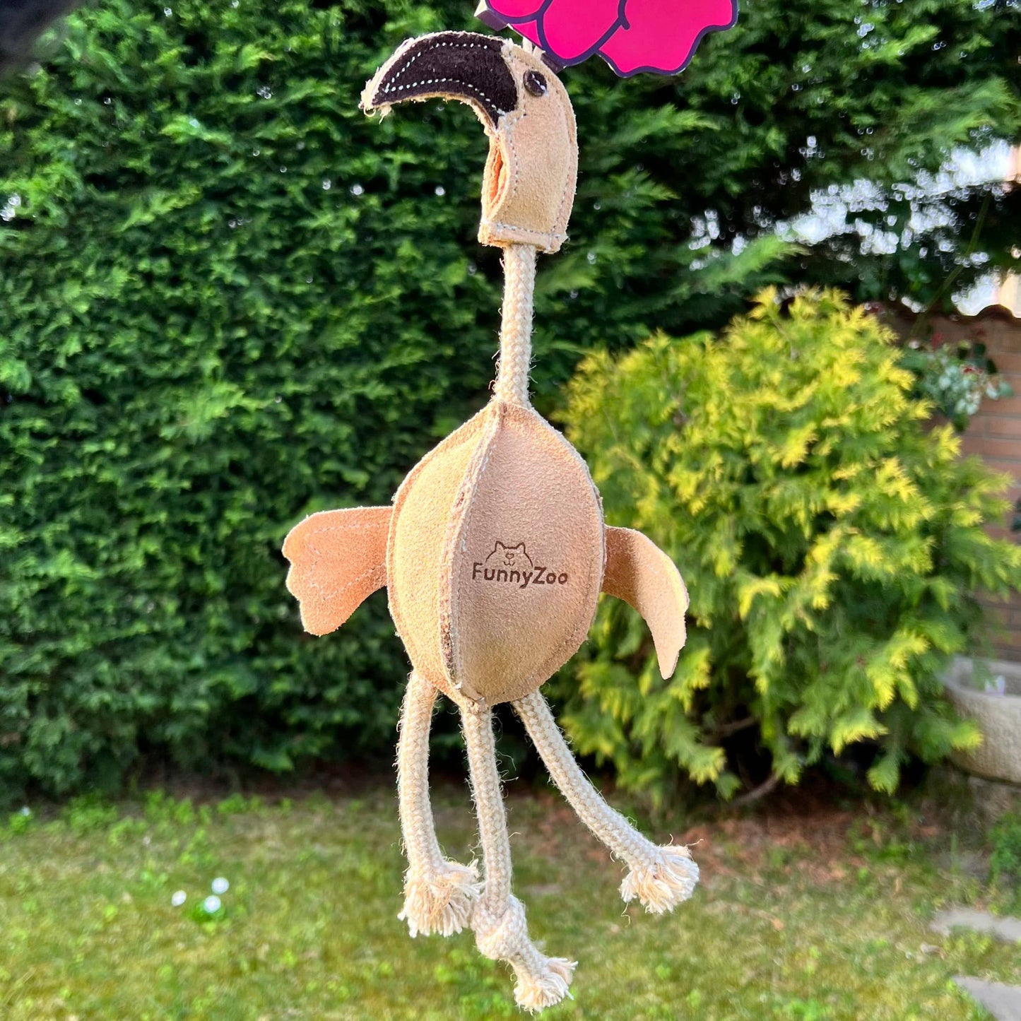 Flamant rose en daim - Jouet naturel pour chiens