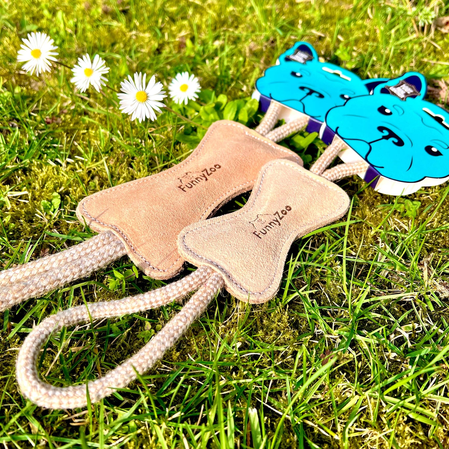 Os en suède et corde - Jouet naturel pour chien