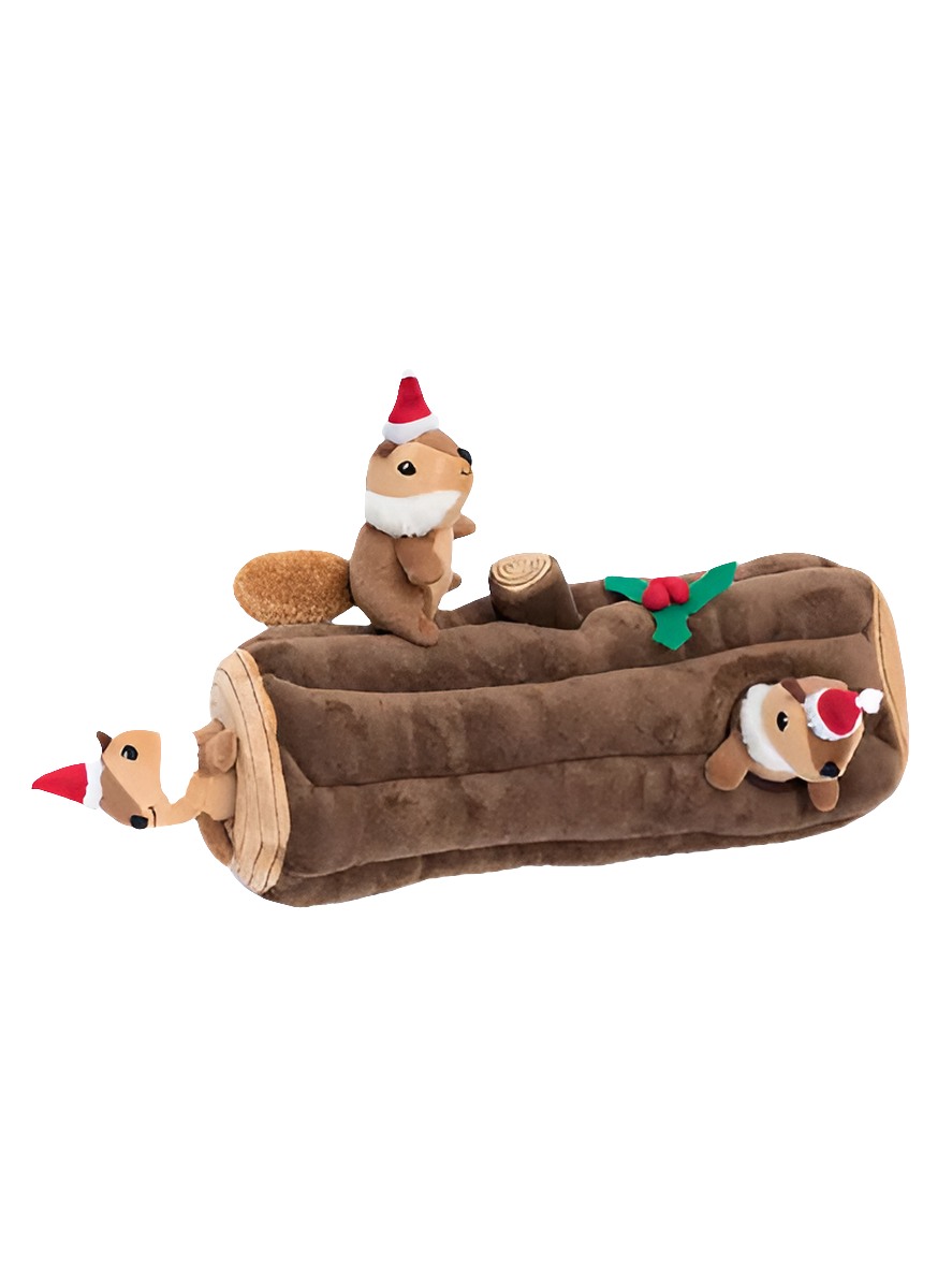 Jouet d’Occupation Bûche de Noël & Écureuils – Édition limitée - peluche pour chien