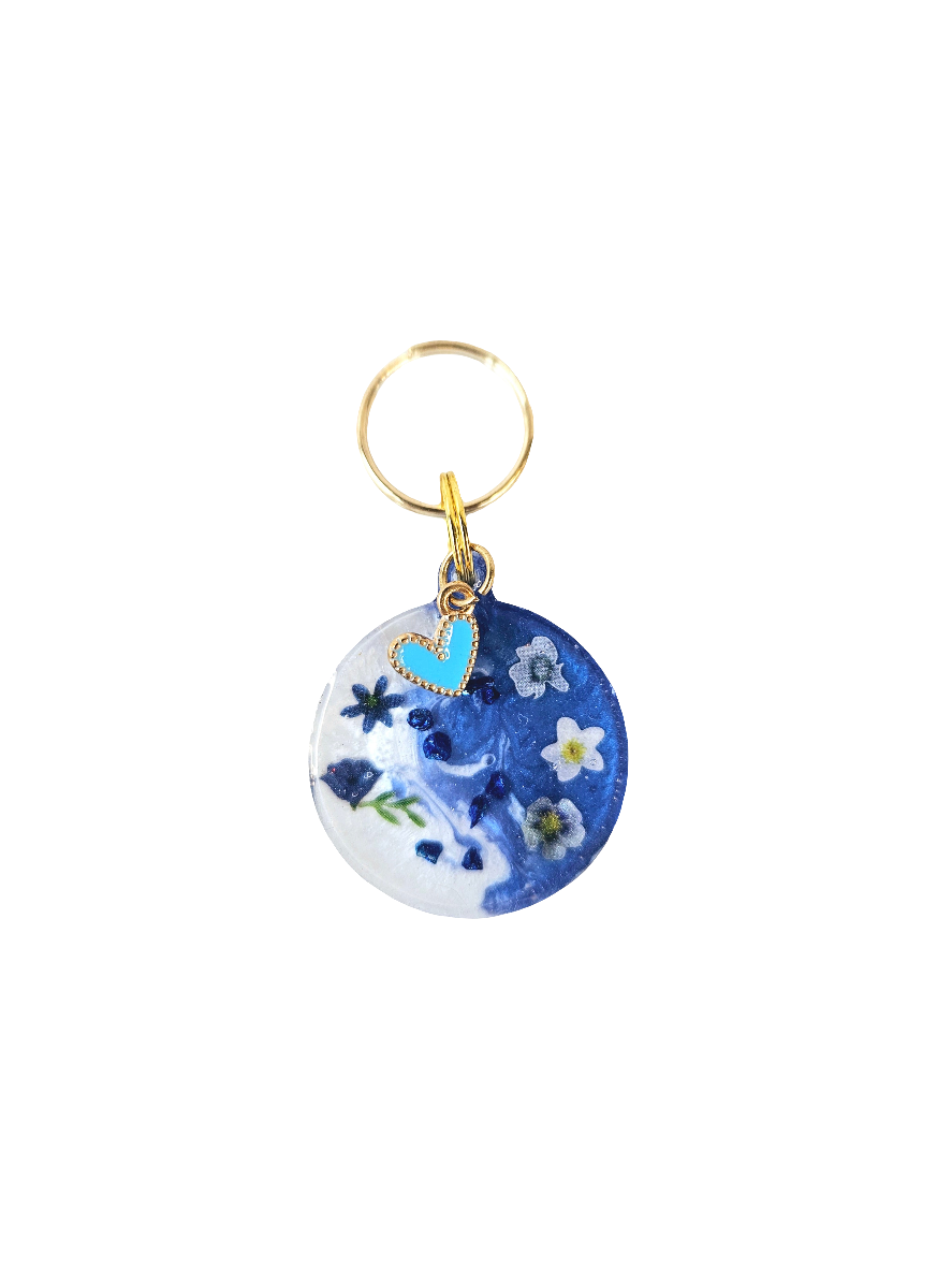 Médaille fleurie Bleue