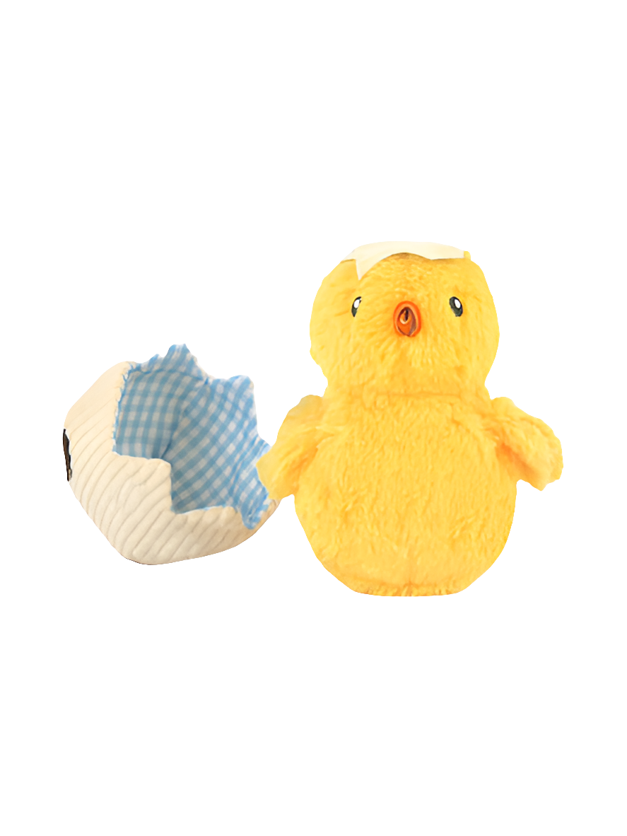 Peluche pour chien Poussin Surprise – Jouet d’occupation écoresponsable