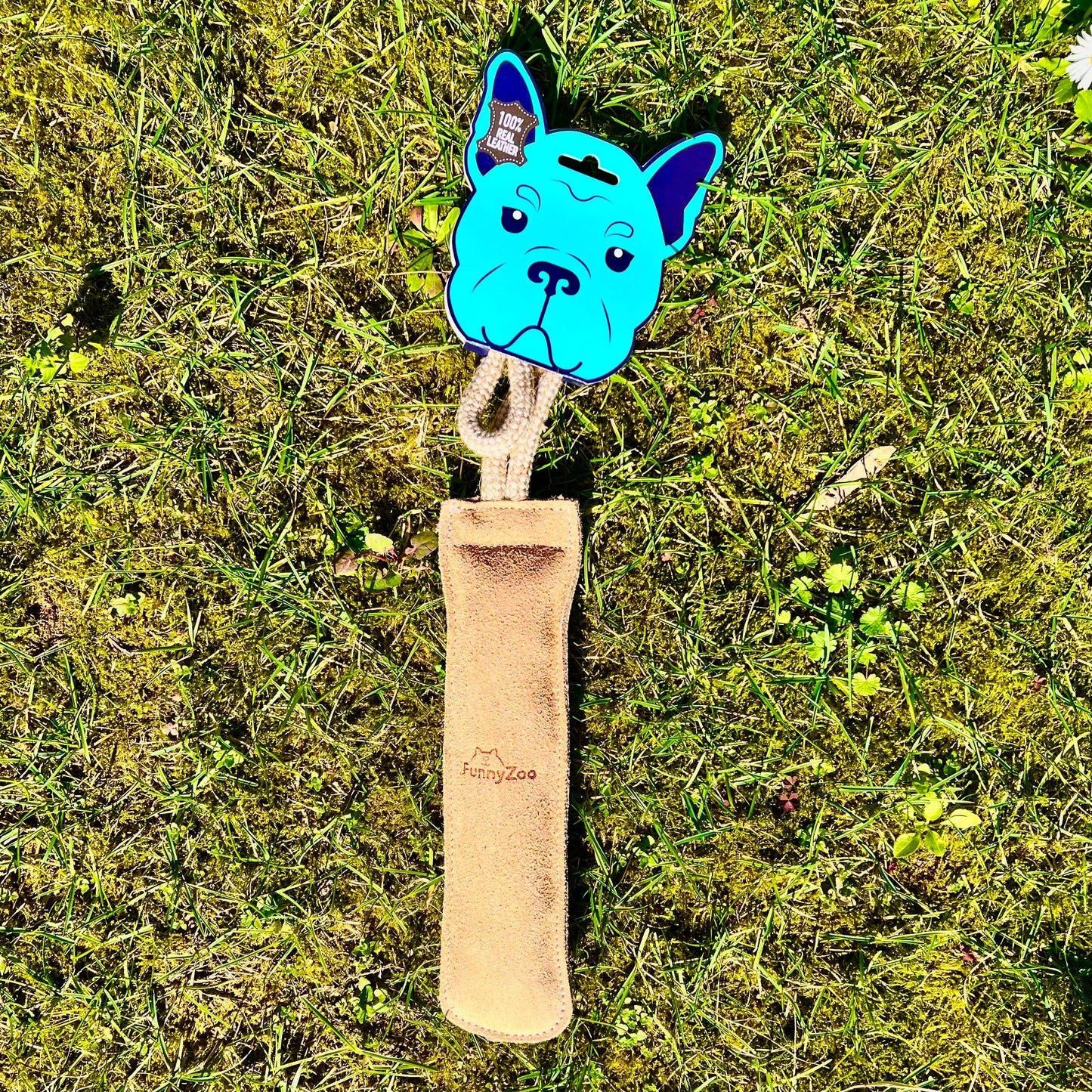 Manchette en suède avec corde – Jouet d’interaction pour chien