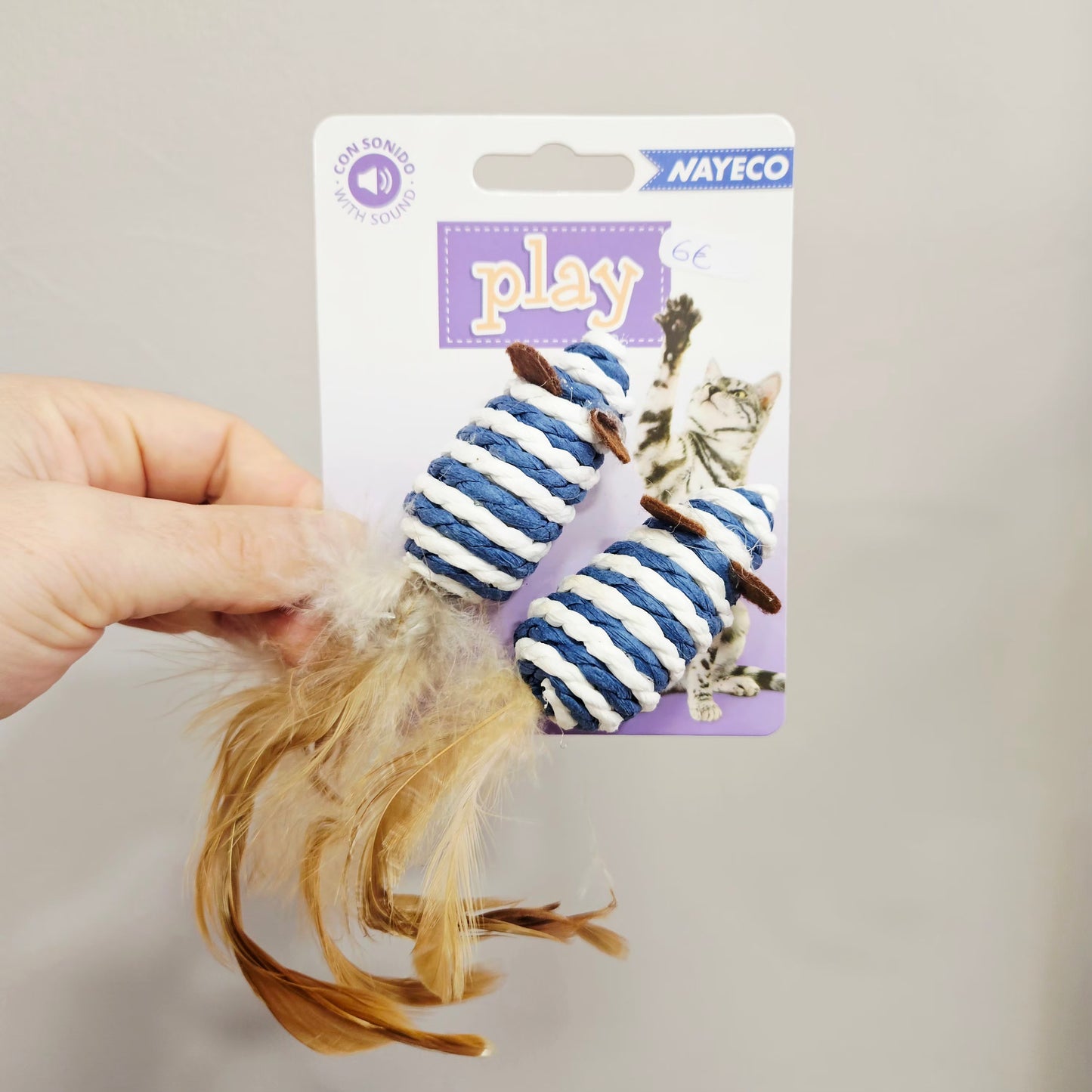 Souris à plumes pour chat – Lot de 2