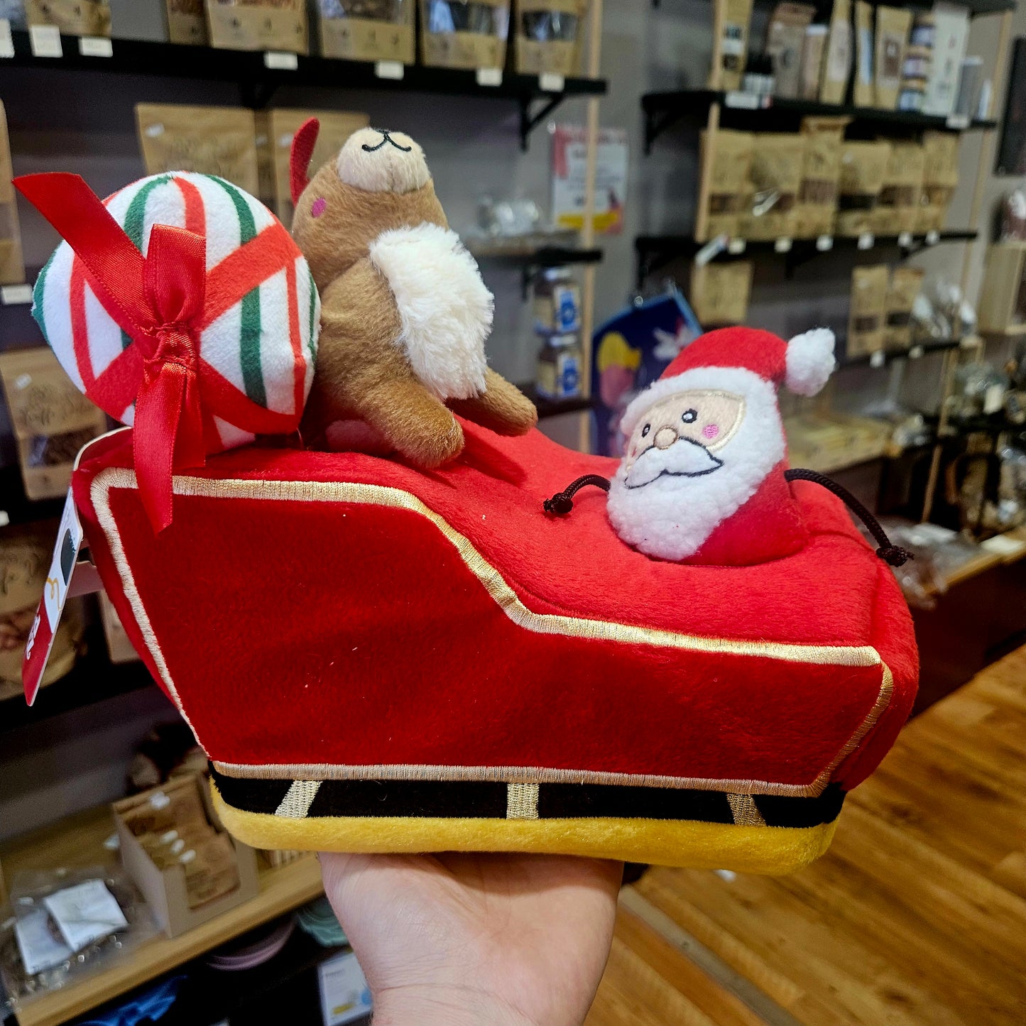 Jouet d’Occupation Traîneau du Père Noël - Edition limitée - peluche pour chien