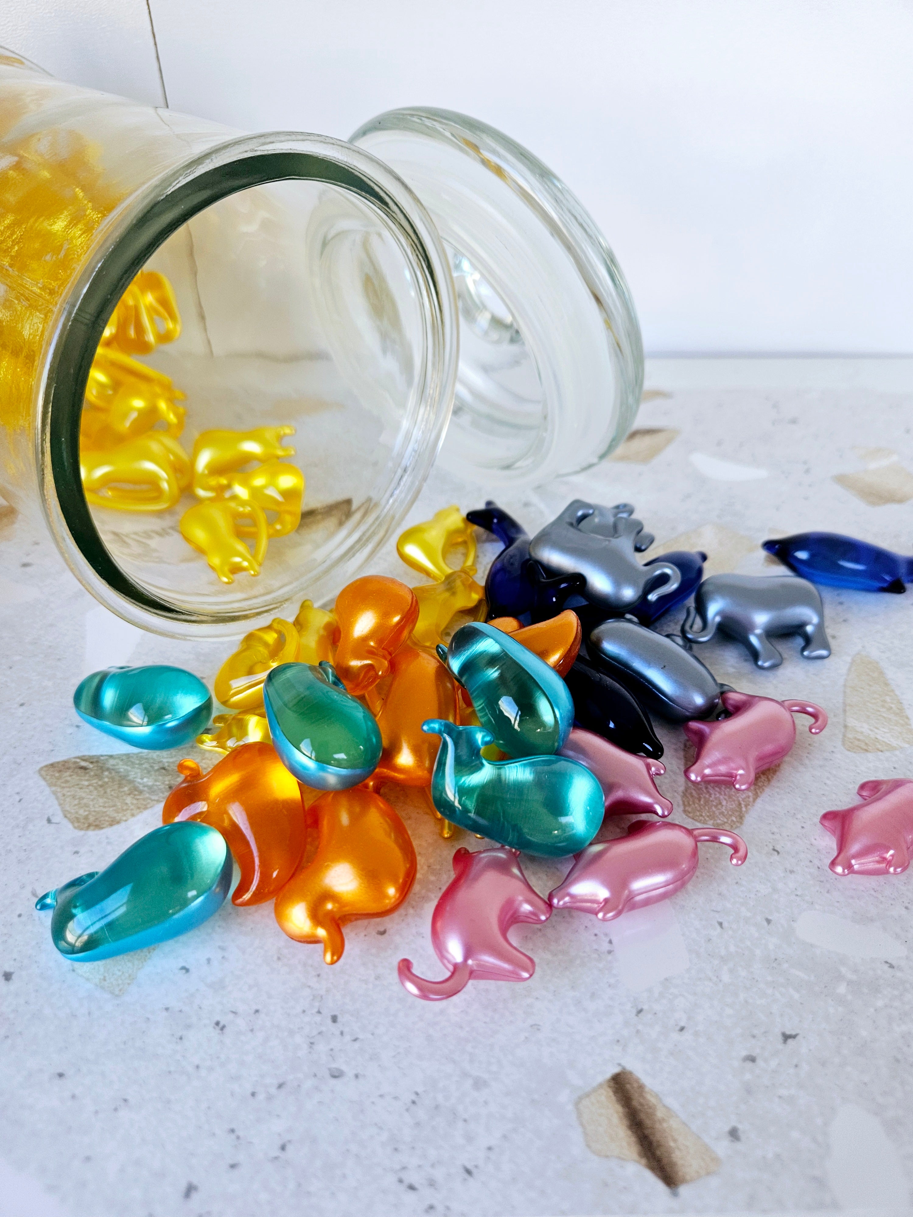 40 Perles De Bain Formes Animaux, Étoiles Et Cœurs - Fabrication Française, Sans Paraben - Pour Enfants Et Adultes