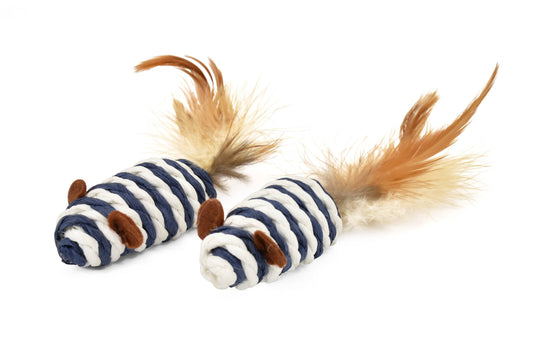 Souris à plumes pour chat – Lot de 2