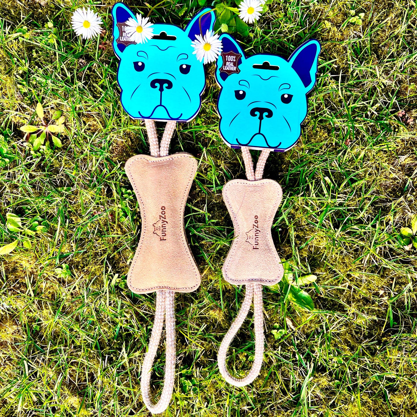 Os en suède et corde - Jouet naturel pour chien