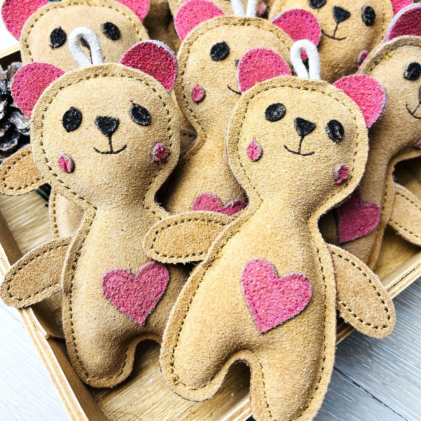 Ours en daim - Jouet pour petit chien