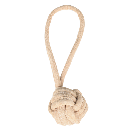 Balle en suède avec poignée – Jouet naturel pour chien