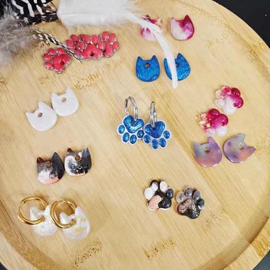 Pampilles interchangeables - motif tête de chat ou empreinte