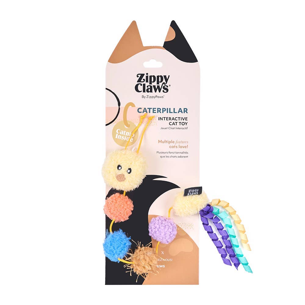 ZippyClaws PomPom Caterpillar – Jouet pour chat