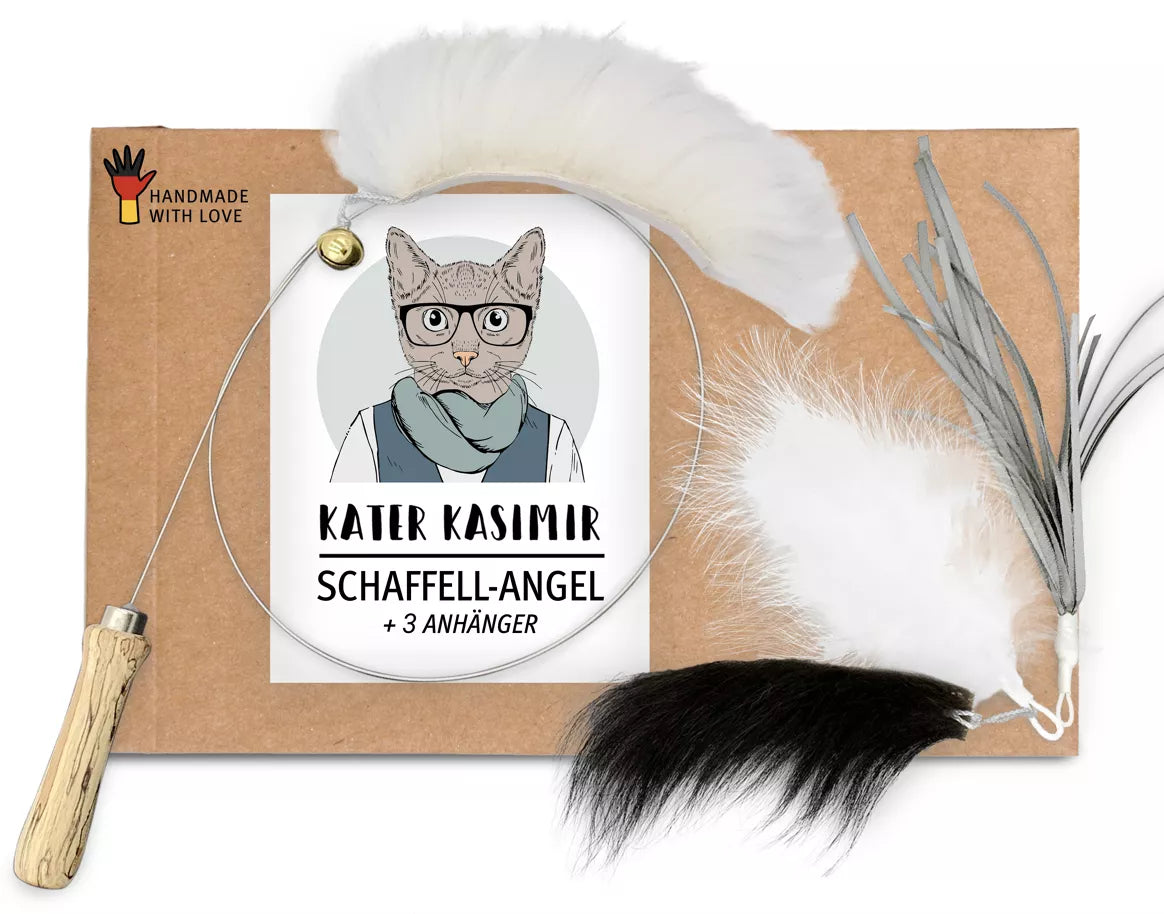 Canne à pêche pour chat avec 4 bouts interchangeables