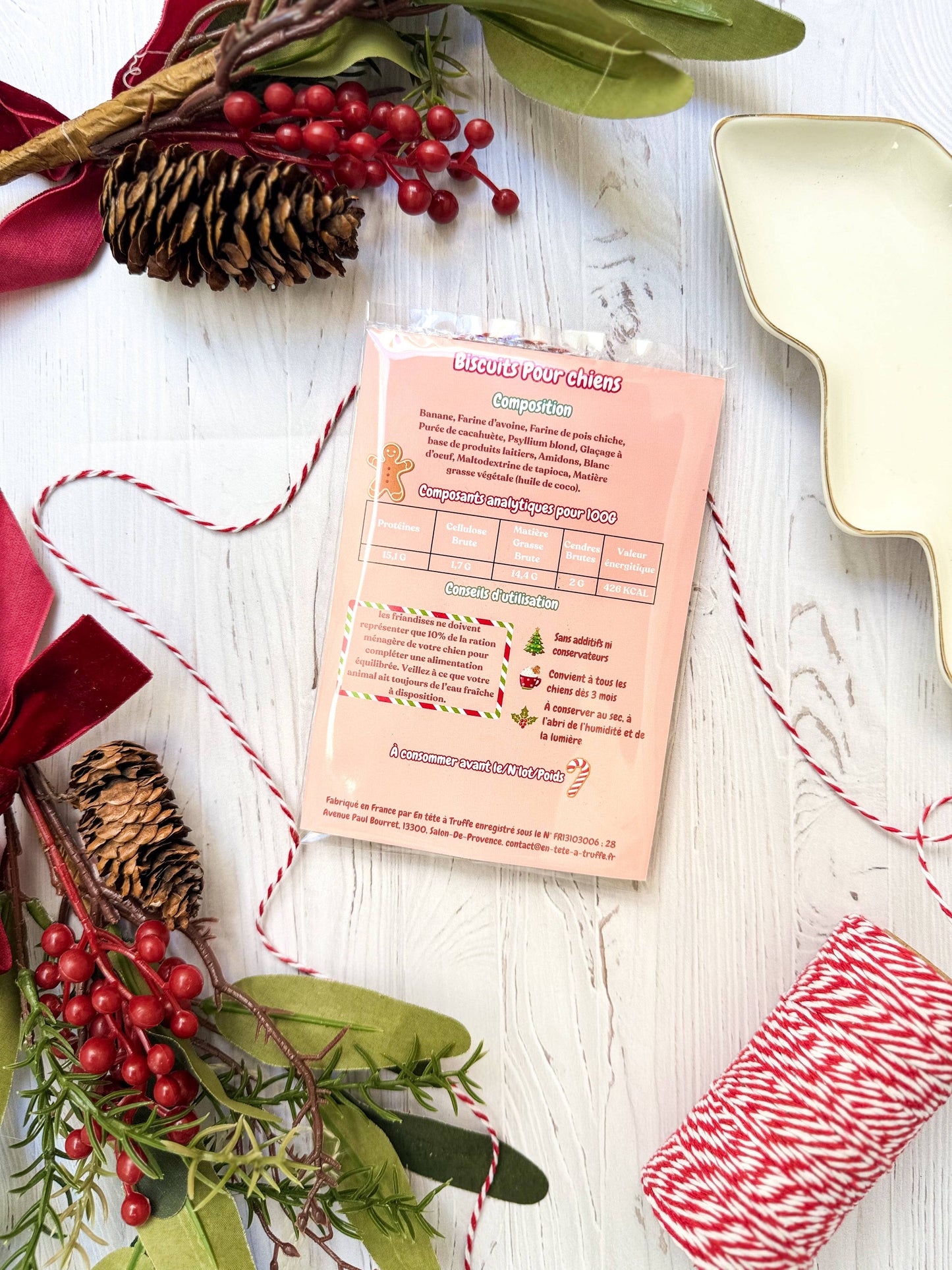 🐾 Trio de biscuits de Noël artisanaux pour chiens - Sapin, Botte et Pain d'épice🎄