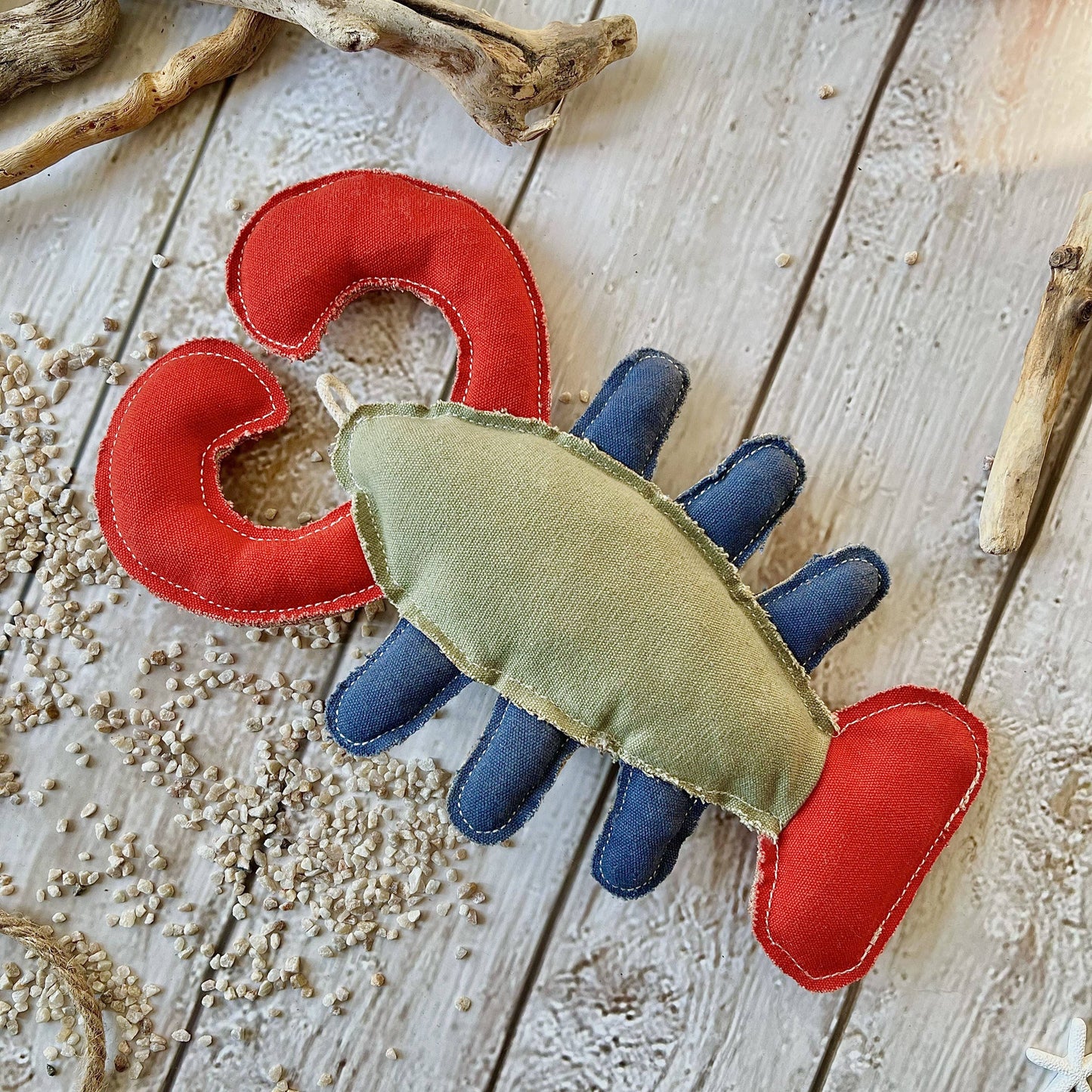Homard en toile de coton robuste avec fibre de coco - Jouet naturel pour chien