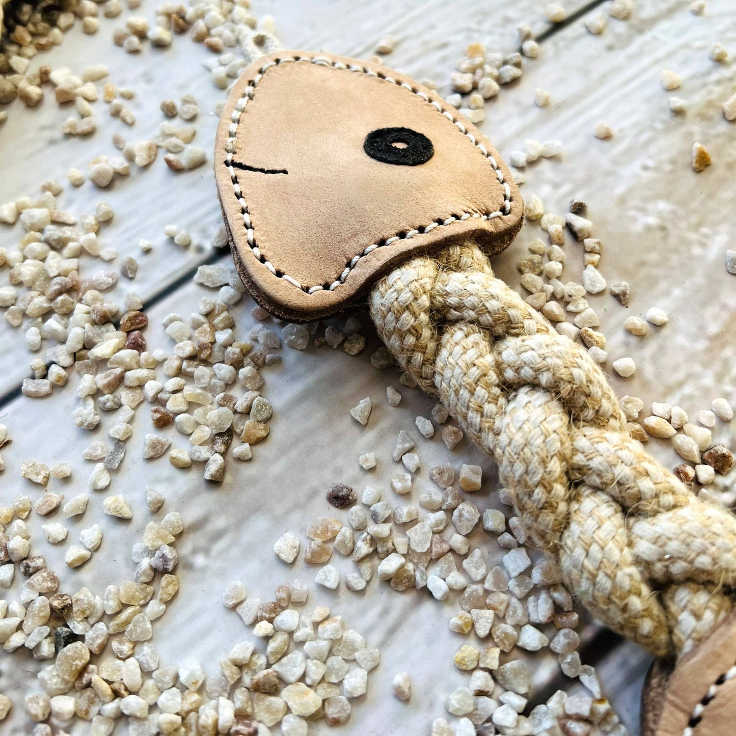 Poisson en cuir à double couche - Jouet naturel pour chien