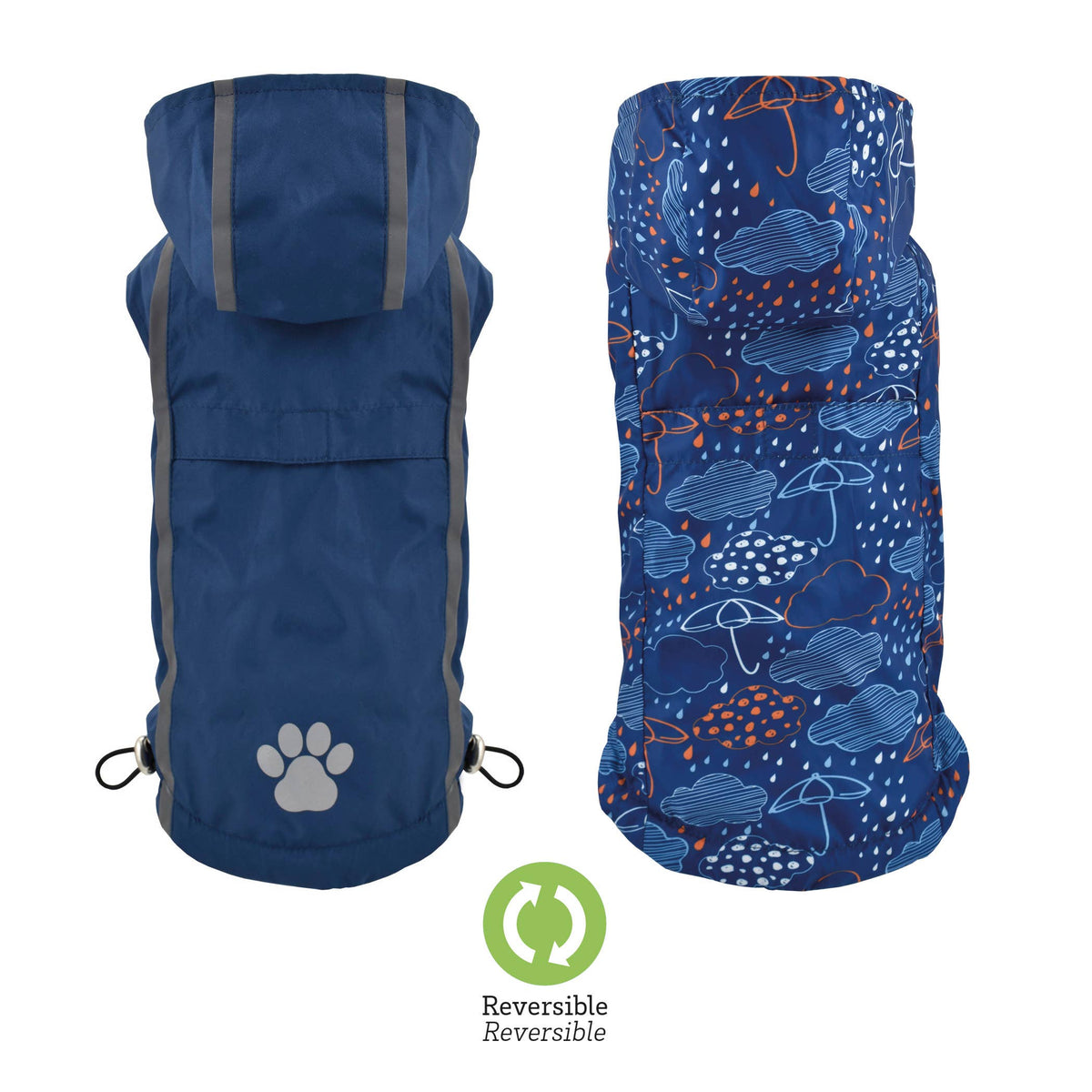 Imperméable réversible bleu - Parapluie