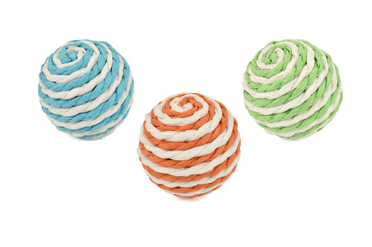 Balles spiralées colorées pour chat