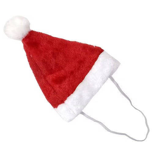 🎅 Bonnet de Noël pour Petits Chiens et Chats – Rouge et Blanc à Pompon