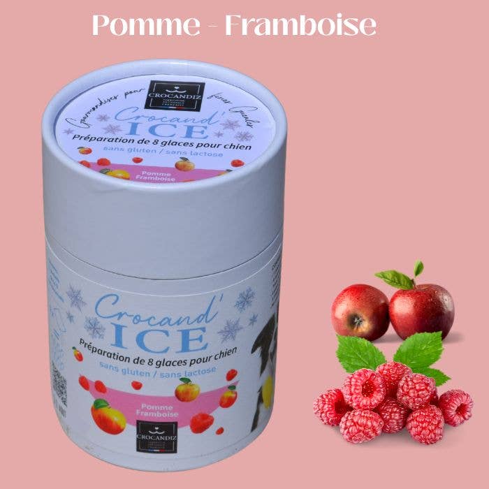 Glace pour chien Pomme  et Framboise