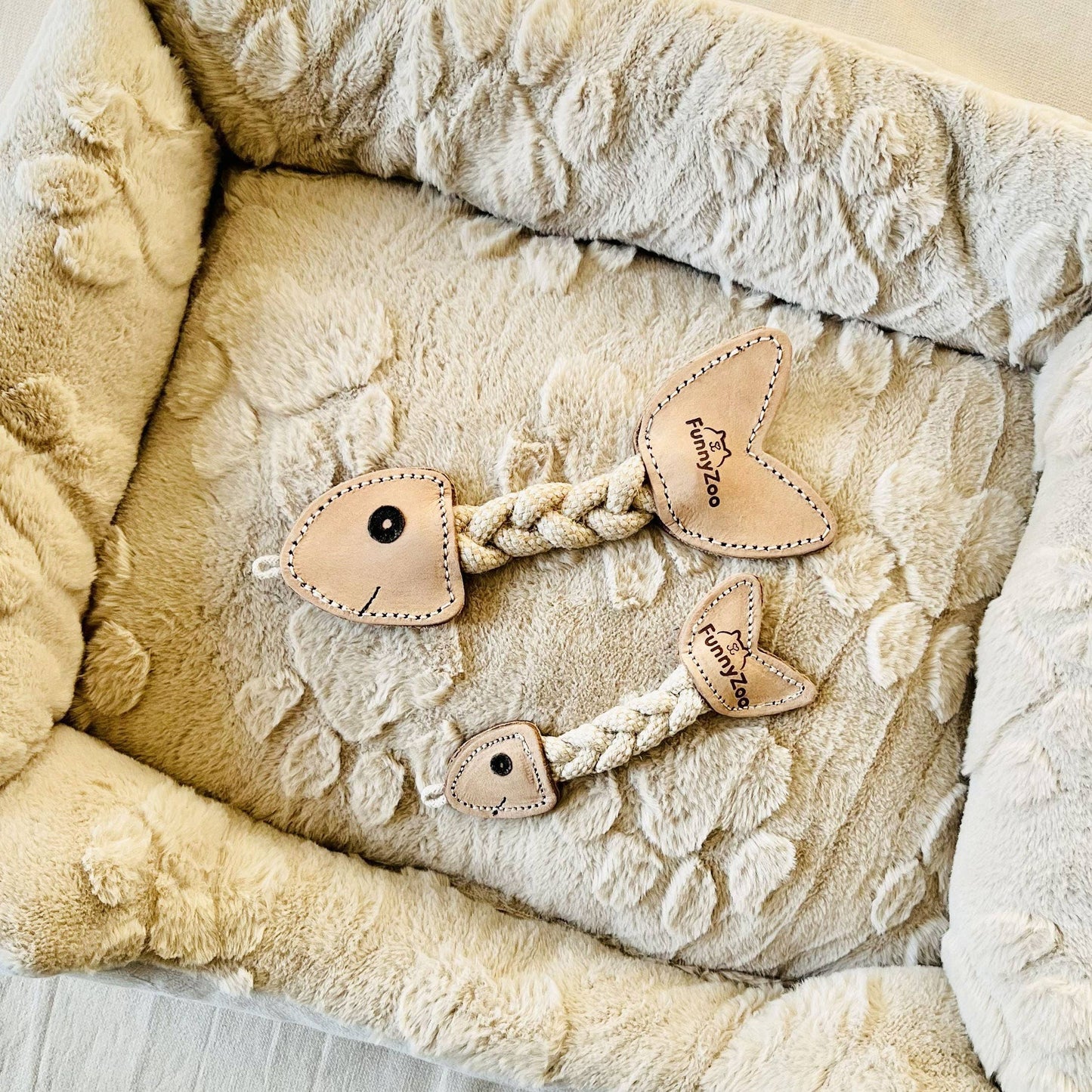 Poisson en cuir à double couche - Jouet naturel pour chien