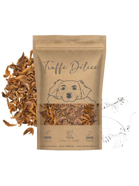 Crevettes déshydratées pour chat et chien - Friandise naturelle - 60g