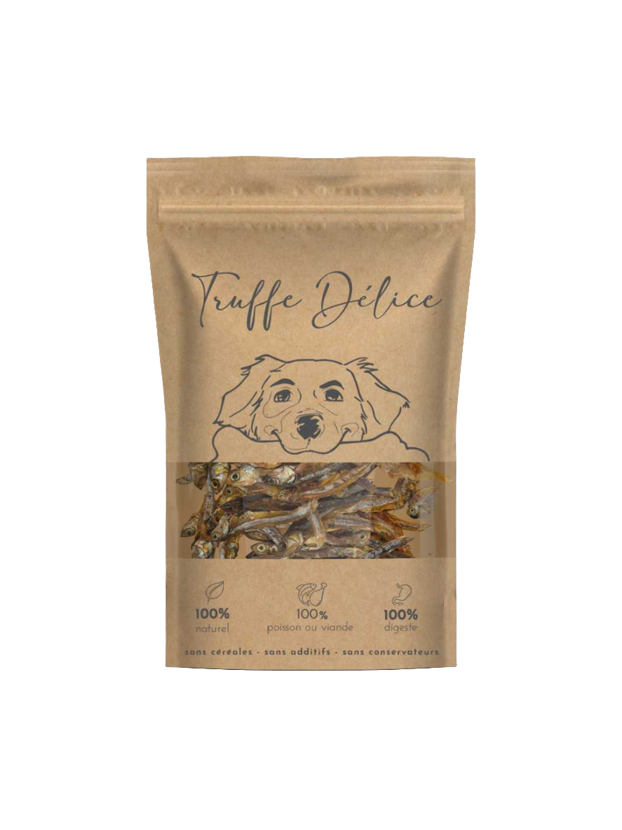 Anchois séchés pour chat et chien - Friandise naturelle - 100g