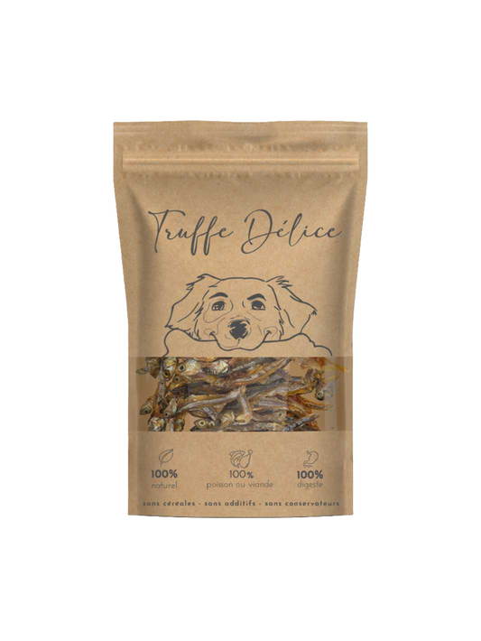 Anchois séchés pour chat et chien - Friandise naturelle - 100g