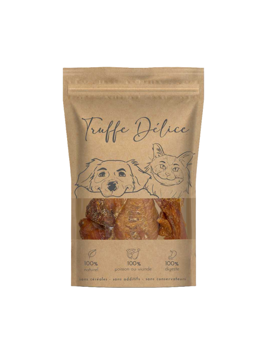 Filets de poulet séchées - Mastication gourmande pour chat et chien - 100g