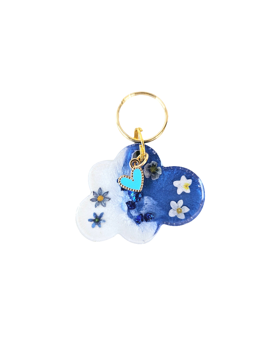 Médaille fleurie Bleue