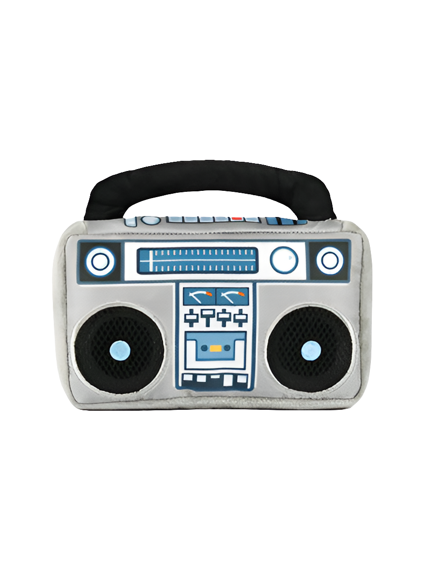 Peluche Radio Cassette Boombox – Jouet rétro & interactif pour chien
