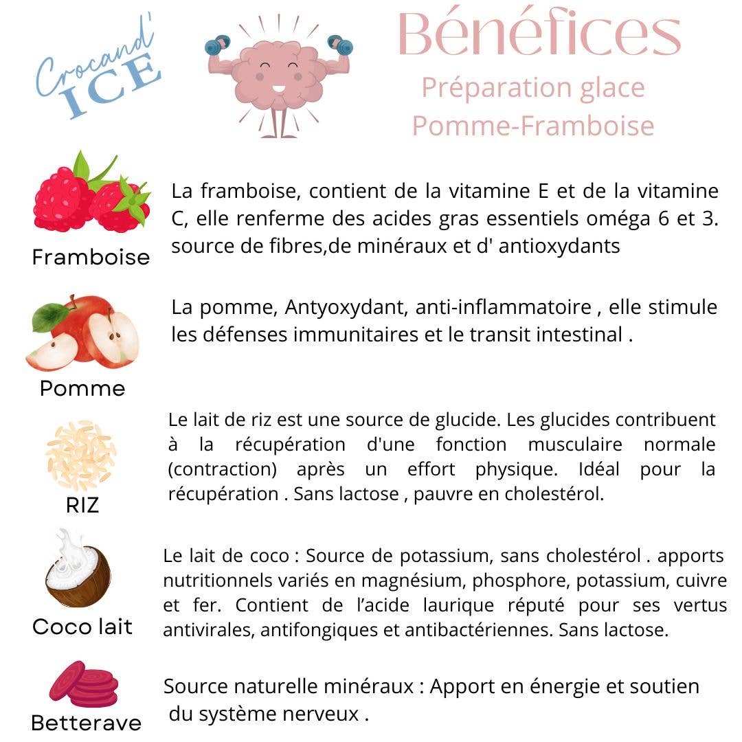 Glace pour chien Pomme  et Framboise