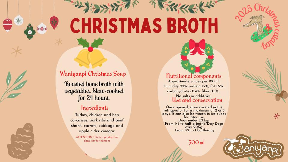 🎄 Bouillon de Noël – Recette Traditionnelle et réconfortante pour Chiens 🐶- 500ml