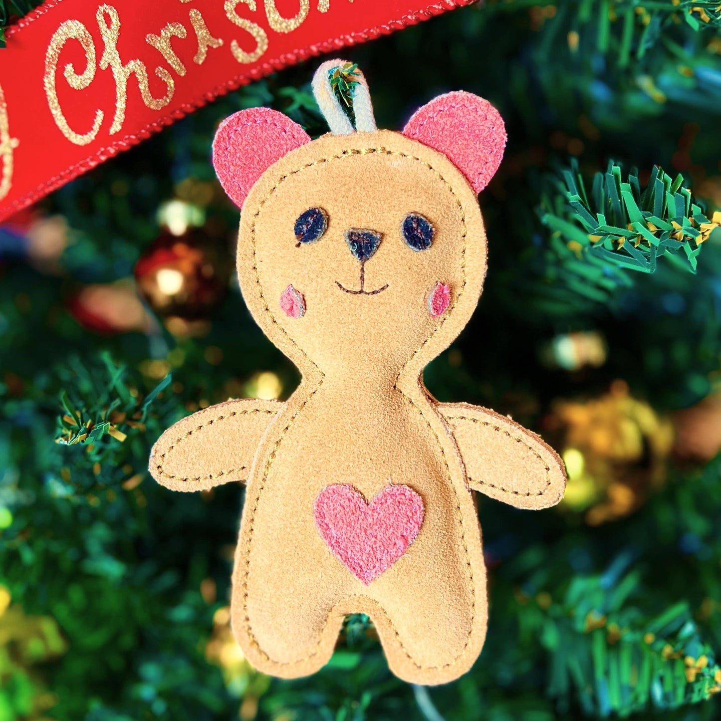 Ours en daim - Jouet pour petit chien