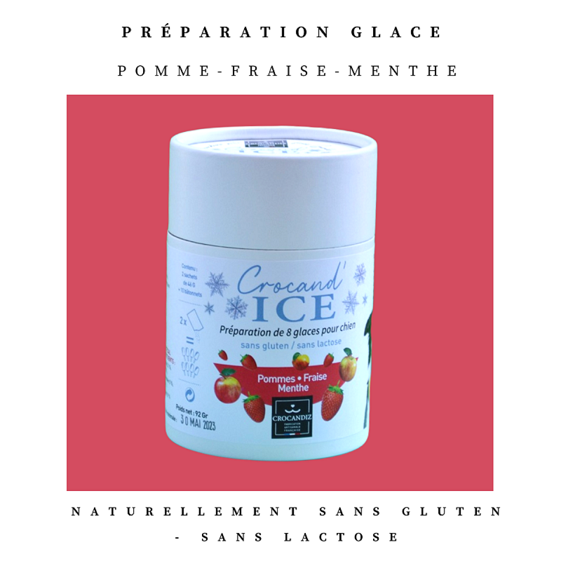 Glace pour chien Pomme  et Fraise