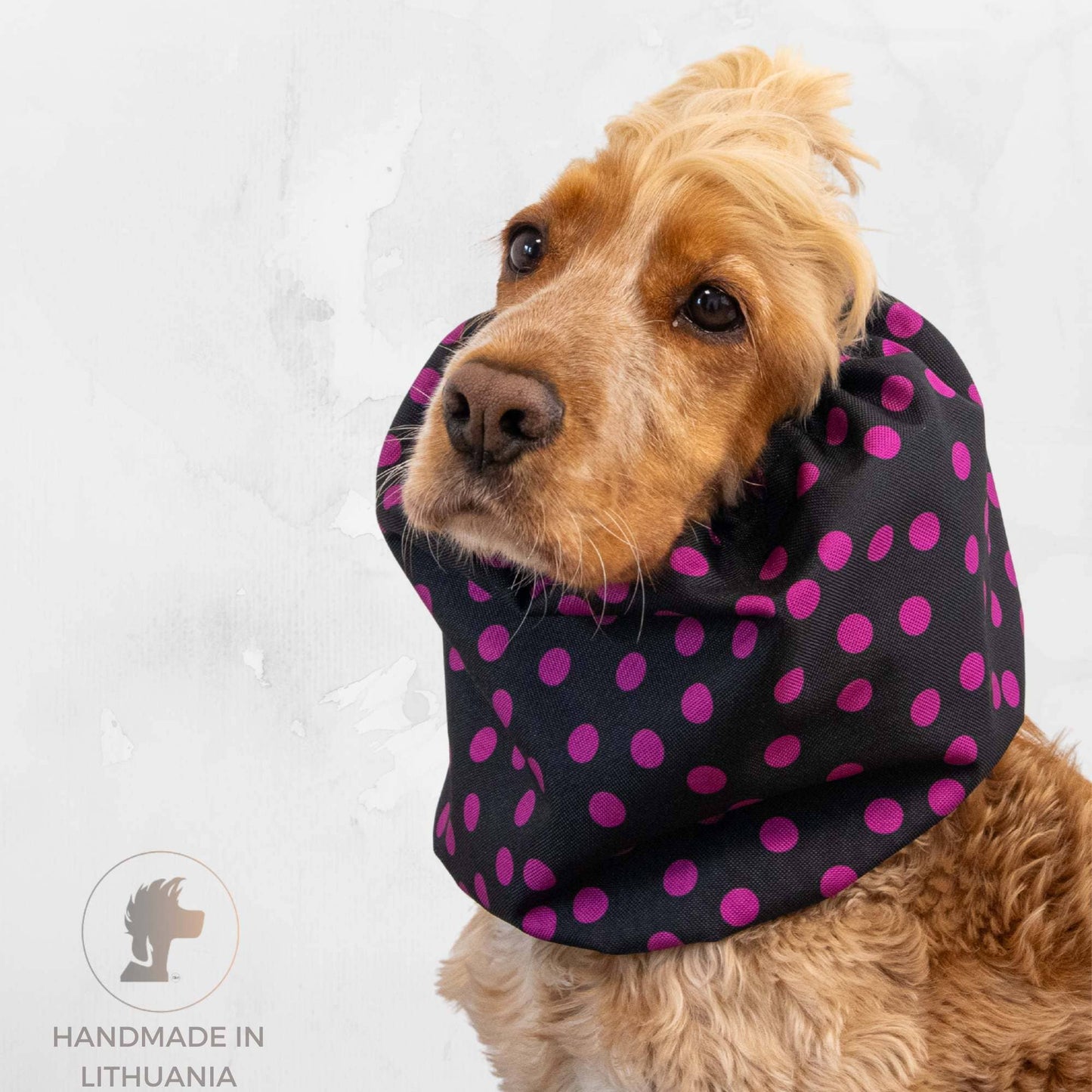 🐾 Snood Imperméable Double Épaisseur - Pois roses