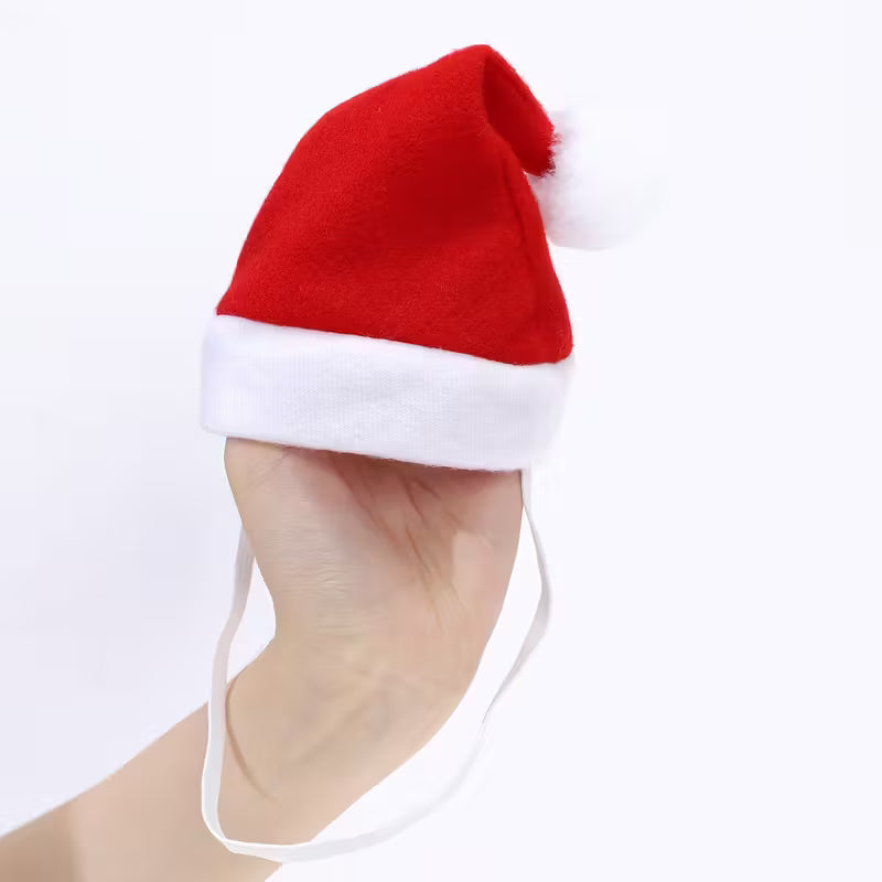 🎅 Bonnet de Noël pour Petits Chiens et Chats – Rouge et Blanc à Pompon