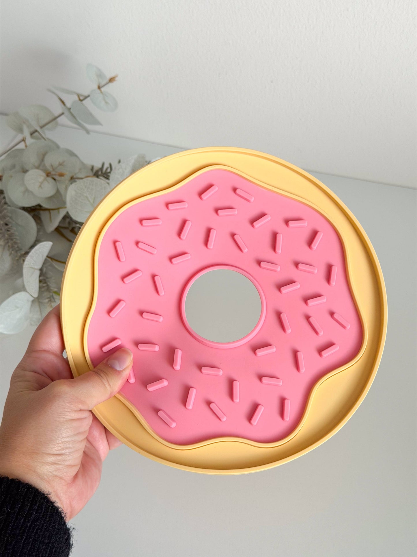 🍩 Tapis de léchage Donut - Tapis d'occupation pour chat et chien