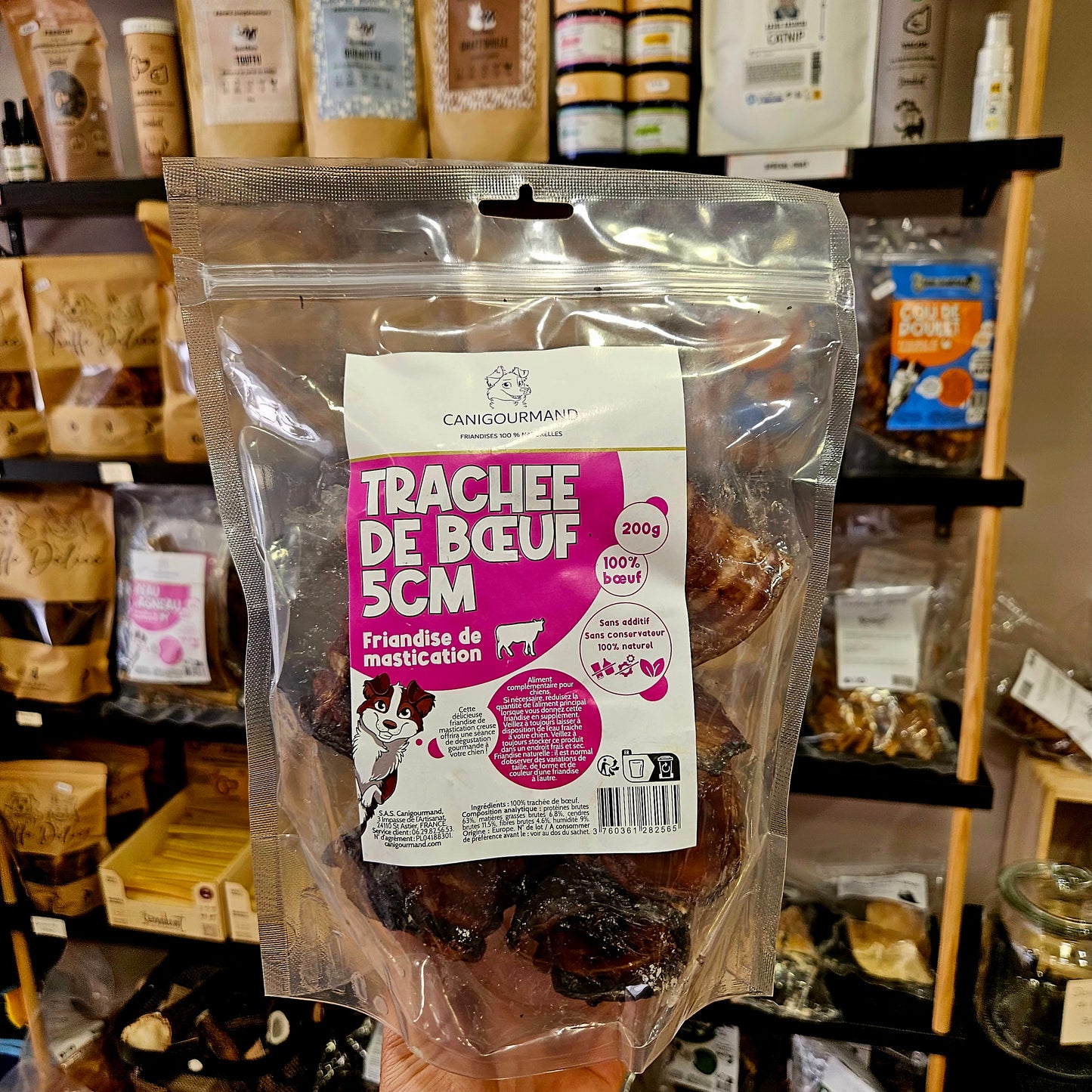 Trachées de boeuf 5cm - mastication gourmande pour chien - 200g