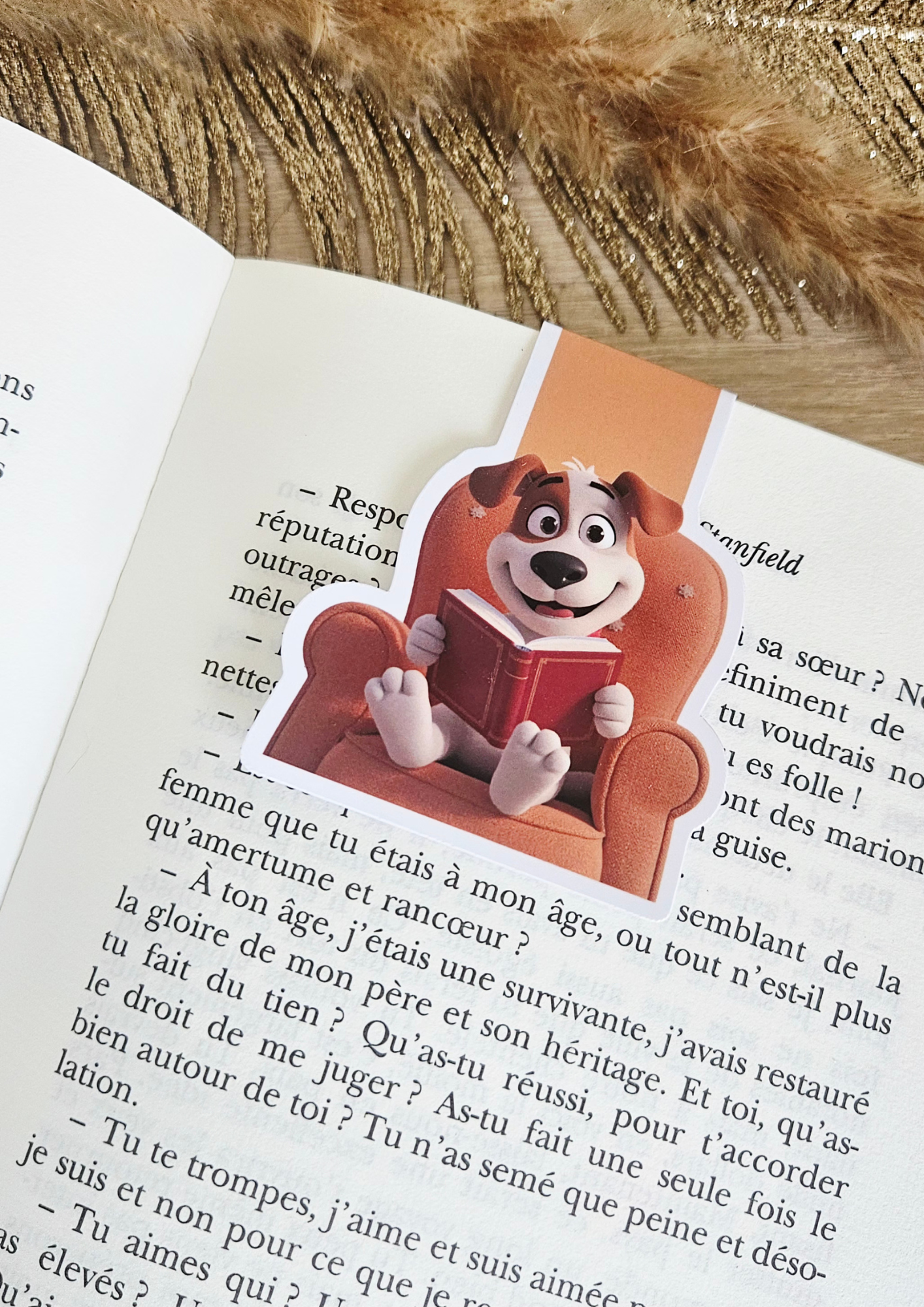 Marque-pages aimanté chien lecteur