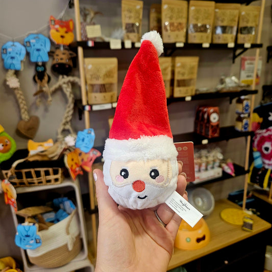 Balle de Noël en Peluche Père Noël - jouet pour chien