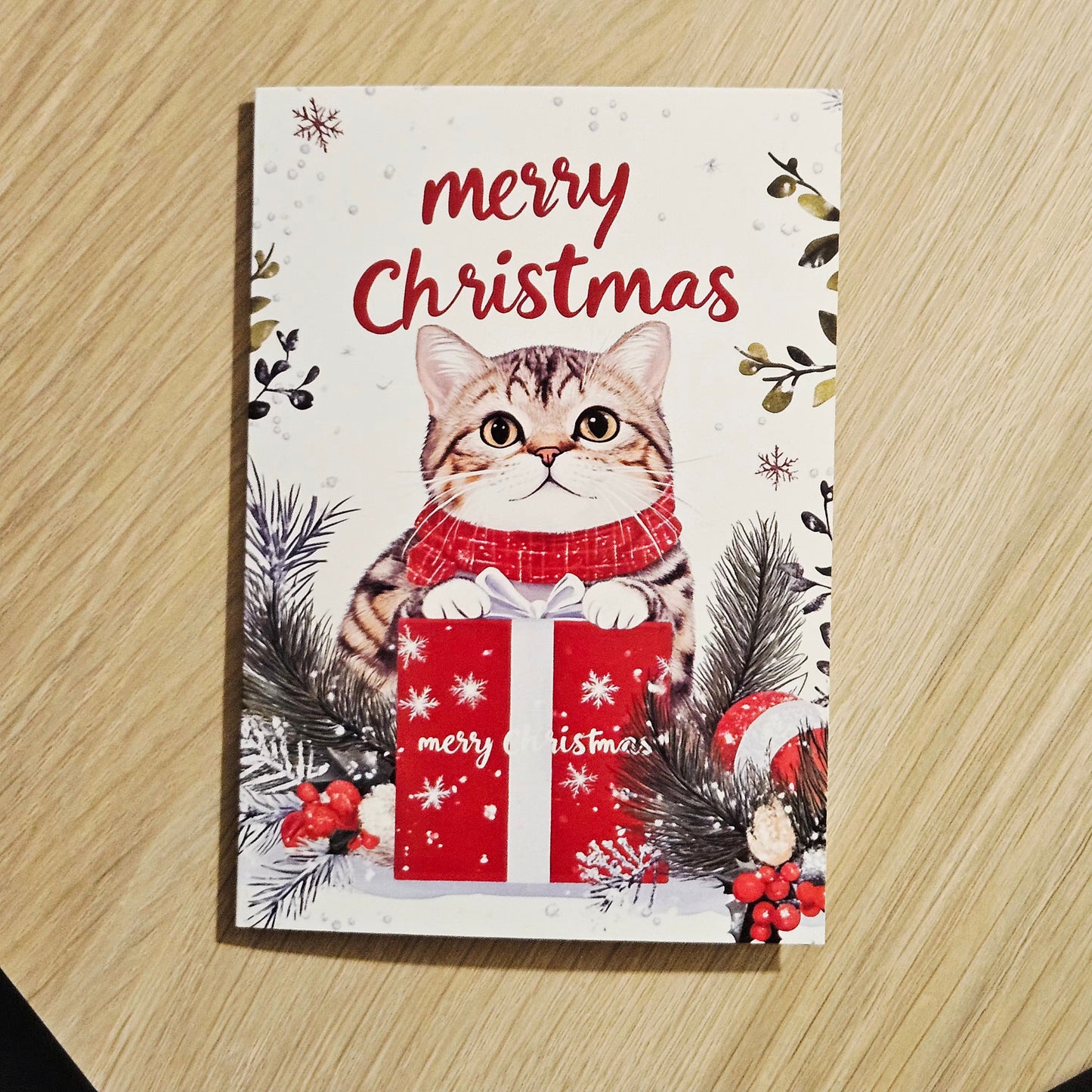 🎄 Carte de vœux de Noël – Chat mignon 🎁