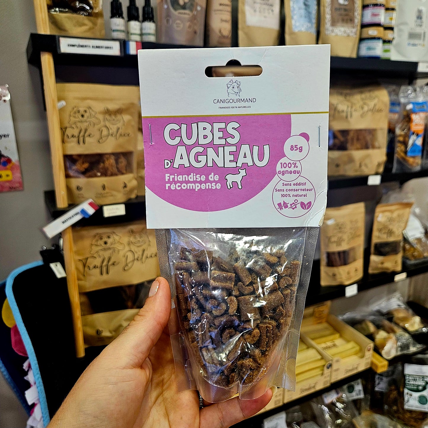 Cubes d'agneau – Friandises naturelles pour chien - 85g