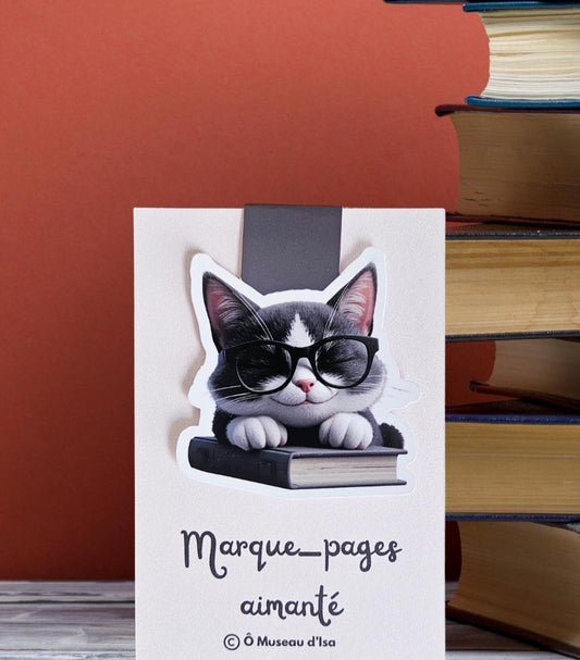 Marque-pages Chat gris et blanc