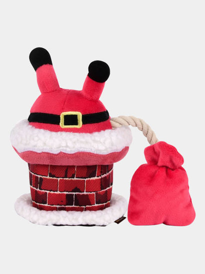 🎅 Peluche de Noël “Père Noël Coincé dans la Cheminée” pour chien