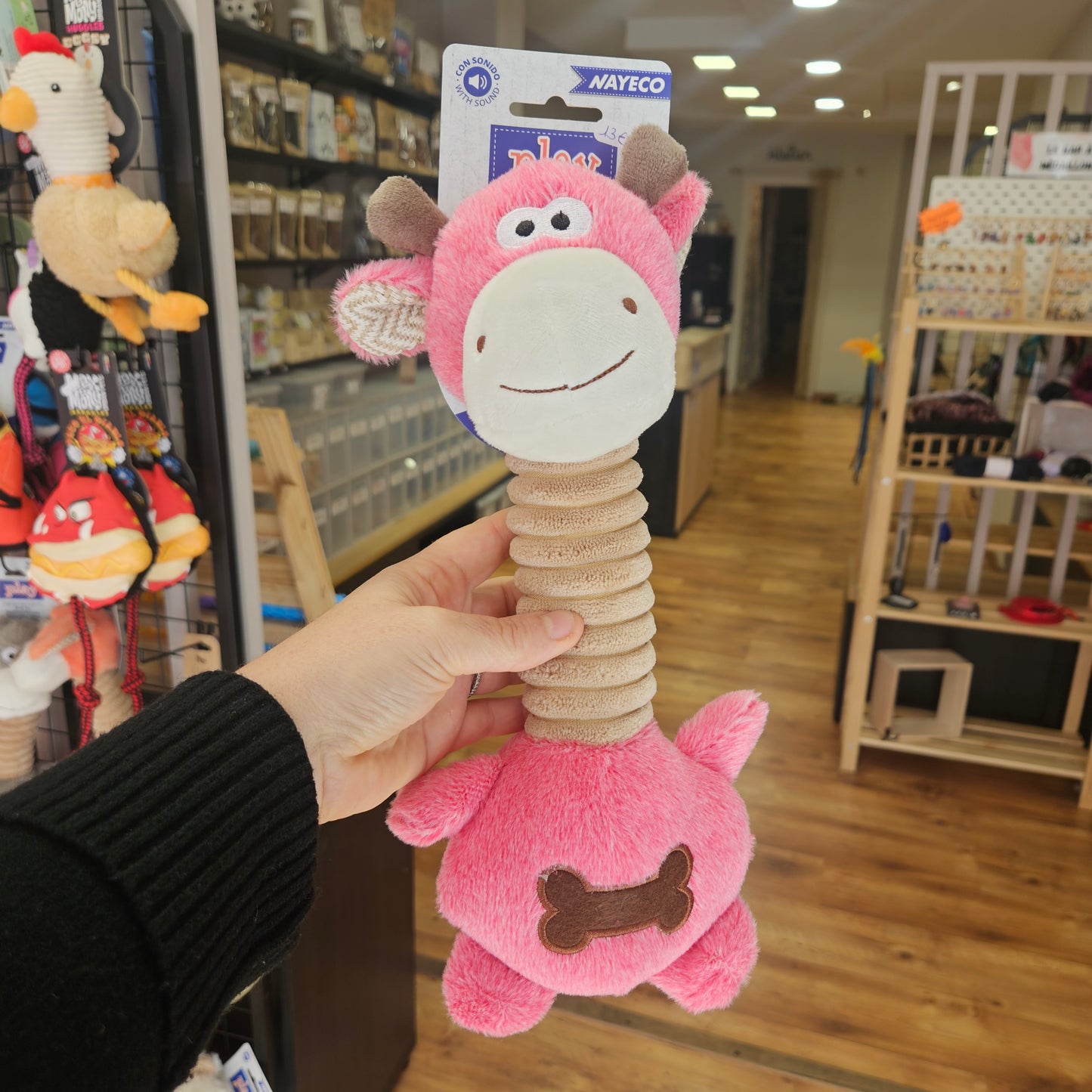 Animaux à long cou – Peluche pour chien 35 cm
