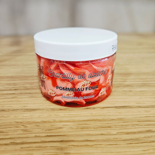 Chantilly de Douche & Bain avec coulis – Pomme au Four 🍎✨100g - Édition Noël