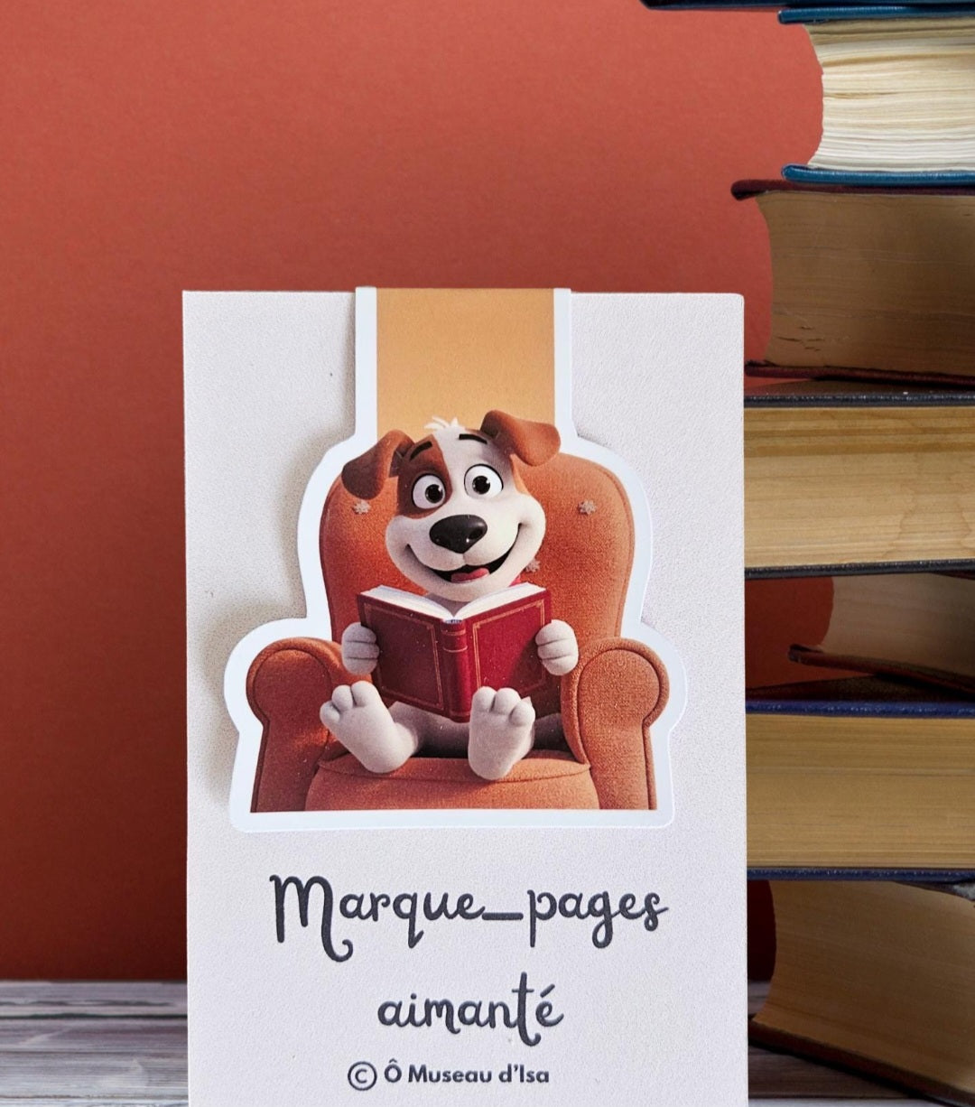 Marque-pages aimanté chien lecteur
