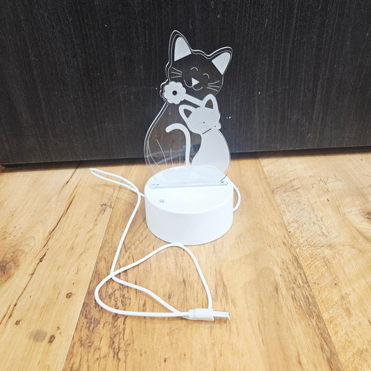 Lampe chat LED - éclairage blanc