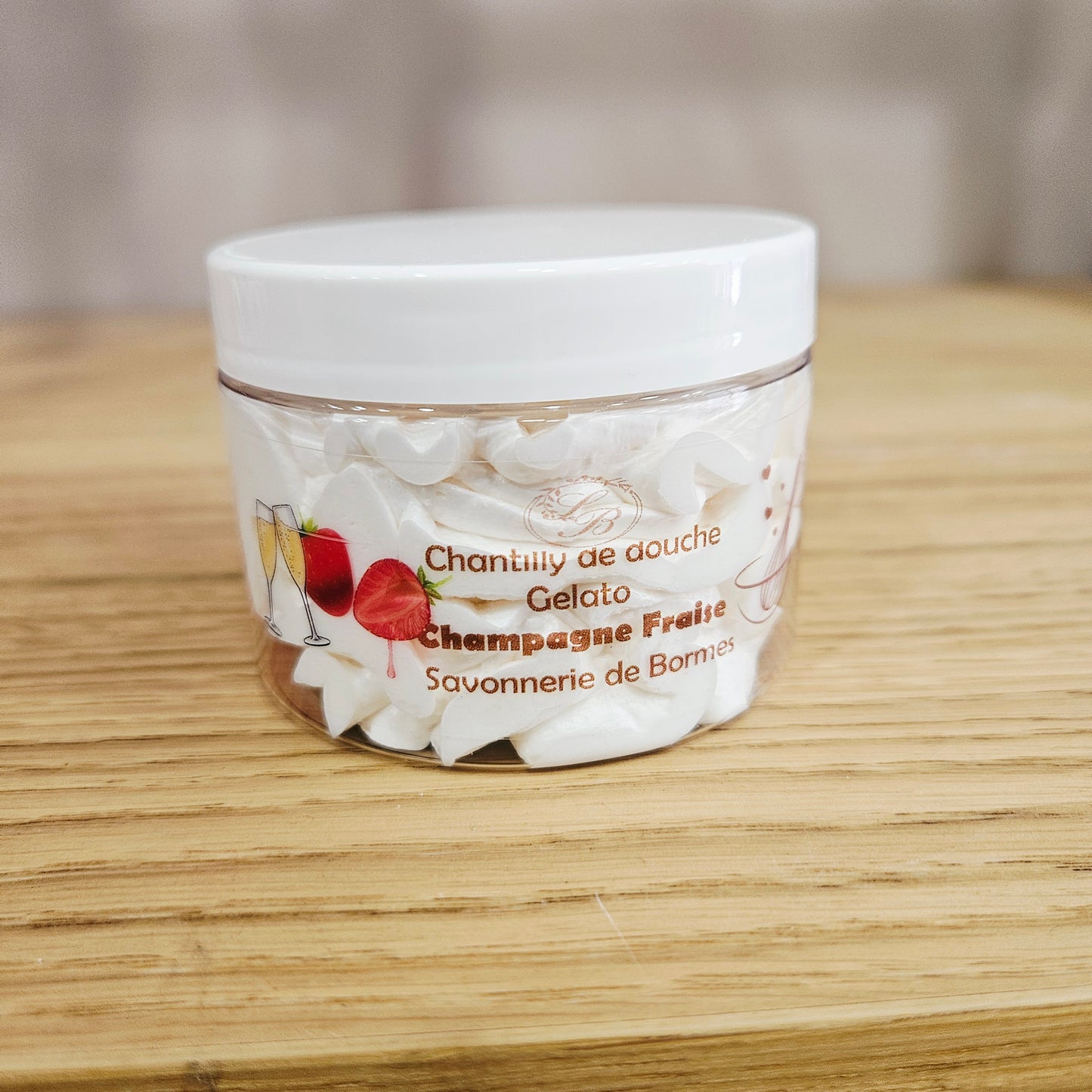 Chantilly de Douche & de Bain – Champagne Fraise 🍓✨ (100 g)