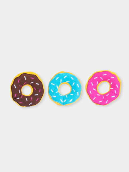 Lot de 3 jouets en peluche - mini Donuts